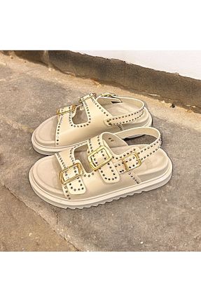 صندل بژ زنانه پاشنه تخت runa shoes - کد 837707840