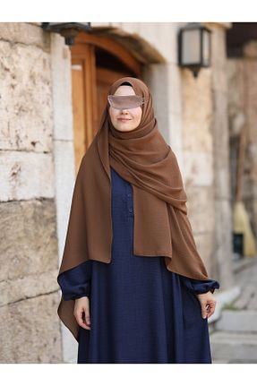 روسری قهوه ای ساده İPEKSTİL - کد 837755492