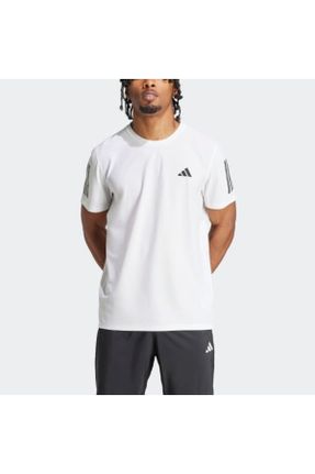 تی شرت سفید مردانه پنبه - پلی استر ریلکس یقه گرد تکی کد 794221189