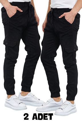 شلوار مشکی مردانه پنبه - الاستین DAMGA JEANS - کد 788376720
