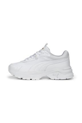 کفش اسنیکر سفید زنانه بند دار پارچه نساجی کد 829016127