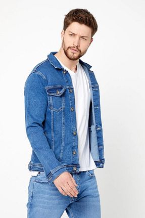 کت آبی مردانه رگولار DAMGA JEANS - کد 99003043