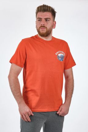 تی شرت نارنجی مردانه رگولار یقه گرد کد 743115334