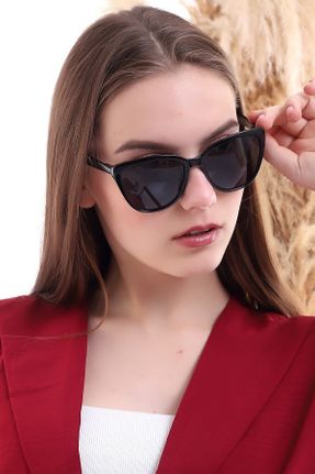 عینک آفتابی مشکی زنانه 54 UV400 استخوان مات گربه ای کد 107157229