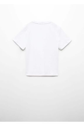تی شرت سفید بچه گانه رگولار یقه خدمه پنبه (نخی) کد 824223037