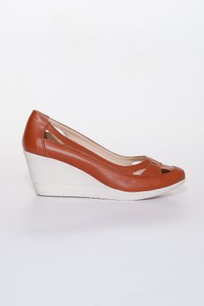 کفش پاشنه بلند پر قهوه ای زنانه چرم مصنوعی پاشنه متوسط ( 5 - 9 cm ) پاشنه پر کد 47042999