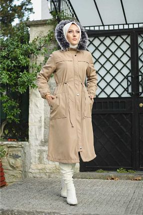 کاپشن حجاب بژ زنانه پلی استر Vibeys Collection - کد 345291790