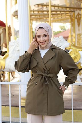ترنچکت حجاب خاکی زنانه پلی استر Marjinal City - کد 807953551