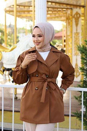 ترنچکت حجاب قهوه ای زنانه پلی استر Marjinal City - کد 807953632