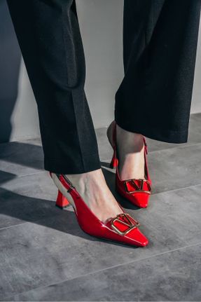 کفش پاشنه بلند کلاسیک قرمز زنانه پاشنه متوسط ( 5 - 9 cm ) پاشنه نازک کد 818116317