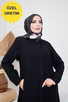 ابایا مشکی زنانه پنبه (نخی) بافتنی اورسایز متوسط کد 286480144