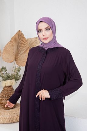 کلاه و ابایا بنفش زنانه پنبه ای Tuğralı - کد 764143012