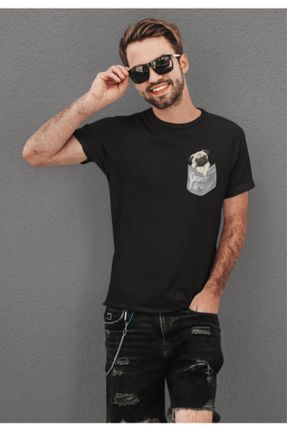 تی شرت مشکی زنانه رگولار یقه گرد طراحی کد 118345419