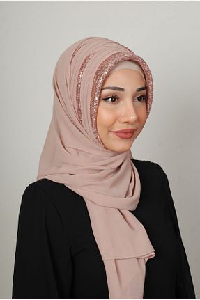 روسری بژ شیفون Yasmin S