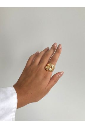 انگشتر جواهر زرد زنانه روکش نقره کد 51938627