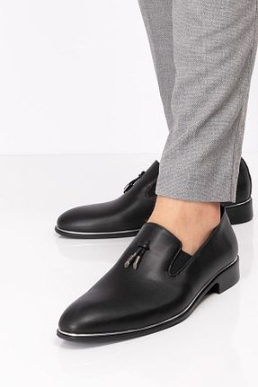 کفش لوفر مشکی مردانه چرم لاکی maximoda - کد 837706248