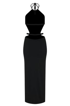 لباس مشکی زنانه بافت پلی استر آستین-بلند اداری کد 695810517