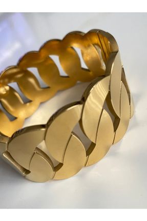 دستبند استیل طلائی فولاد ( استیل ) کد 837750523