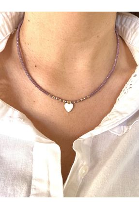 گردنبند جواهر بنفش زنانه روکش طلا Atelier Çağla - کد 244175455