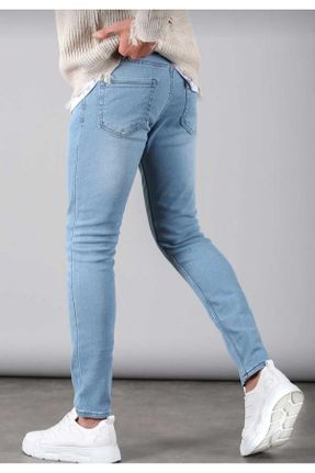 شلوار جین آبی مردانه پاچه راحت پنبه (نخی) کد 94938917