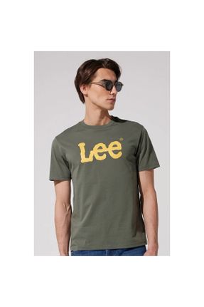 تی شرت خاکی مردانه رگولار یقه گرد تکی کد 660322229