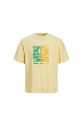 تی شرت زرد مردانه رگولار تکی کد 816000117