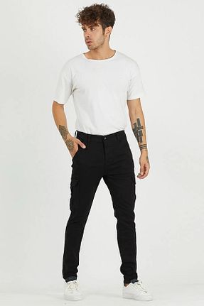 شلوار مشکی مردانه پنبه - الاستین DAMGA JEANS - کد 704375217