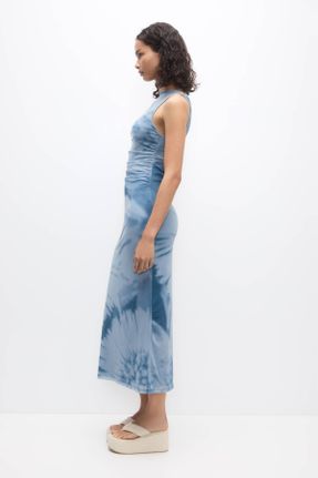 لباس آبی زنانه بافتنی پلی استر راحت کد 837775368