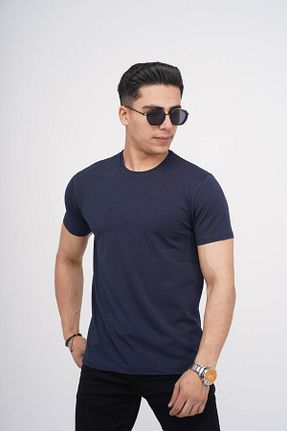 تیشرت سرمه ای مردانه اسلیم فیت Est Estola - کد 837827474