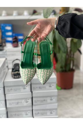 کفش پاشنه بلند کلاسیک سبز زنانه پاشنه نازک پاشنه متوسط ( 5 - 9 cm ) کد 837848988