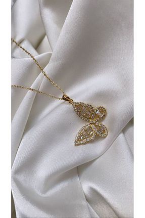 گردنبند استیل ( فولاد ) طلائی زنانه استیل (فولاد) Accessories - کد 764299132