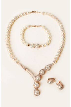 ست نقره نباتی زنانه مروارید Pearls in Ocean - کد 122656462