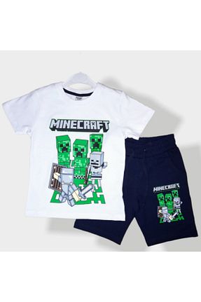 ست بالاتنه و پائین تنه سفید بچه گانه بافتنی Minecraft - کد 121718087