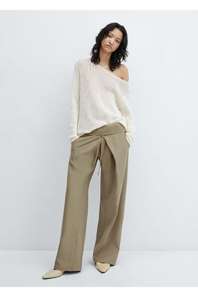 شلوار نارنجی زنانه الاستین MANGO - کد 820215247