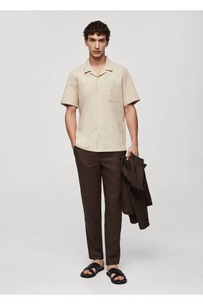 پیراهن بژ مردانه رگولار MANGO Man - کد 822182067