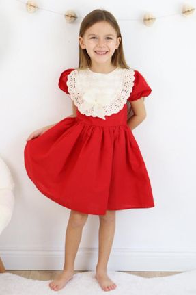 لباس قرمز بچه گانه بافتنی پنبه (نخی) رگولار آستین-کوتاه کد 815118020