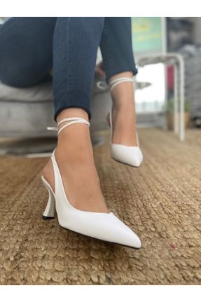 کفش پاشنه بلند کلاسیک سفید زنانه ساتن پاشنه بلند ( +10 cm) پاشنه نازک کد 78964652