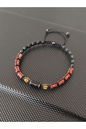 دستبند جواهر نارنجی مردانه سنگ طبیعی tahrastone - کد 810933303