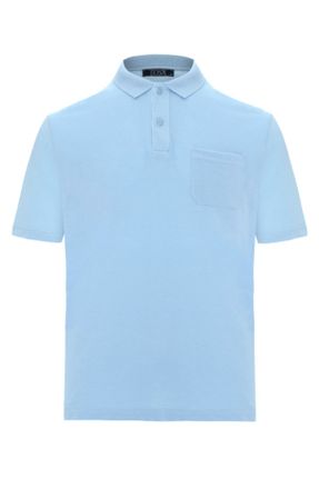 تی شرت آبی مردانه رگولار یقه پولو تکی کد 824045314