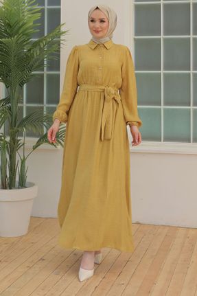 لباس زرد زنانه اسلیم فیت بافتنی کد 834572332