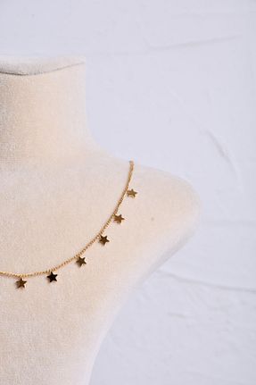 گردنبند استیل ( فولاد ) طلائی زنانه استیل (فولاد) shiva accessorie - کد 790369887