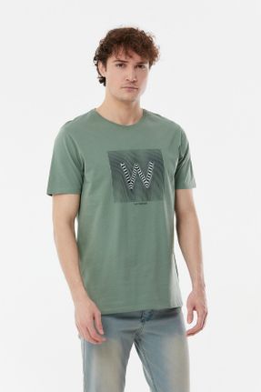 تی شرت سبز مردانه رگولار یقه گرد کد 765531514