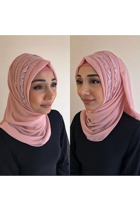 روسری صورتی شیفون Yasmin S