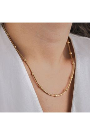 گردنبند طلا طلائی زنانه 14 عیار Burcu Kuyumculuk - کد 467382709