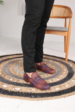 کفش کلاسیک زرشکی مردانه چرم طبیعی پاشنه کوتاه ( 4 - 1 cm ) پاشنه ساده کد 107184279