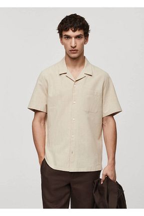 پیراهن بژ مردانه رگولار MANGO Man - کد 822182067