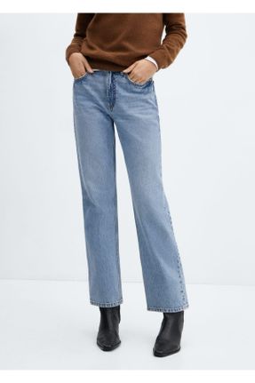 شلوار جین آبی زنانه پاچه رگولار ساده استاندارد کد 748881587