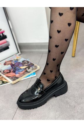 کفش لوفر مشکی زنانه جیر پاشنه کوتاه ( 4 - 1 cm ) کد 777359551