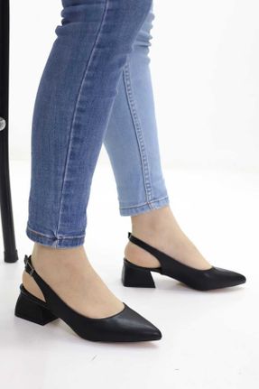 کفش پاشنه بلند کلاسیک مشکی زنانه چرم مصنوعی پاشنه ضخیم پاشنه متوسط ( 5 - 9 cm ) کد 239791545