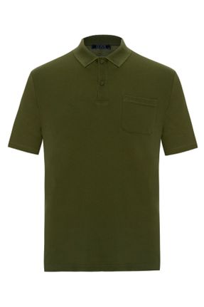 تی شرت سبز مردانه رگولار یقه پولو تکی کد 824045304